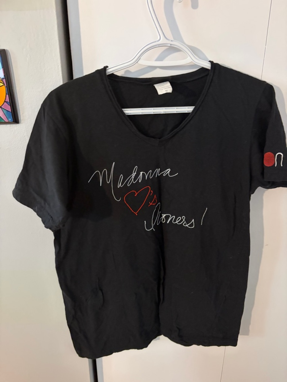 ICON Madonna loves ♥️ Iconers  V-Neck Tee with Red Heart Stitching